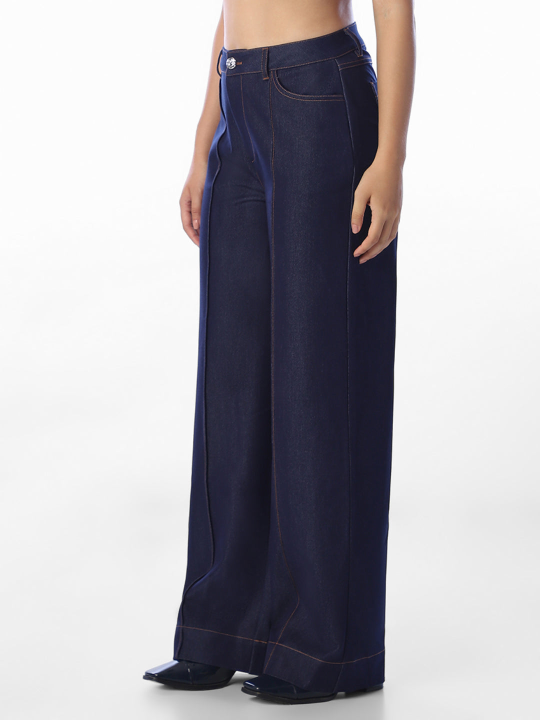 Dark Blue Regular Fit Pants