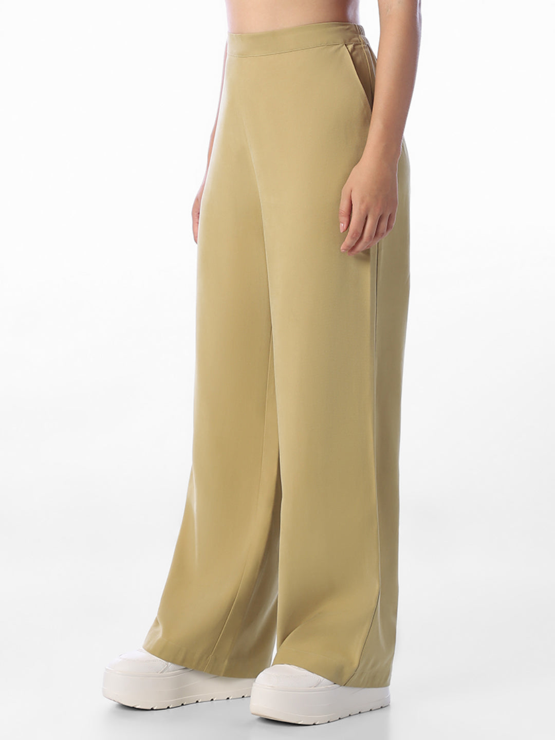 Khaki High Rise Pants