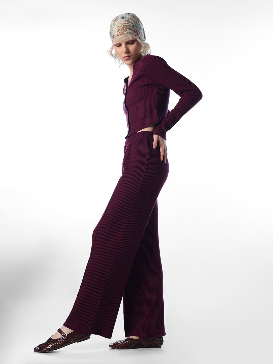 Ribbed Flared Pants