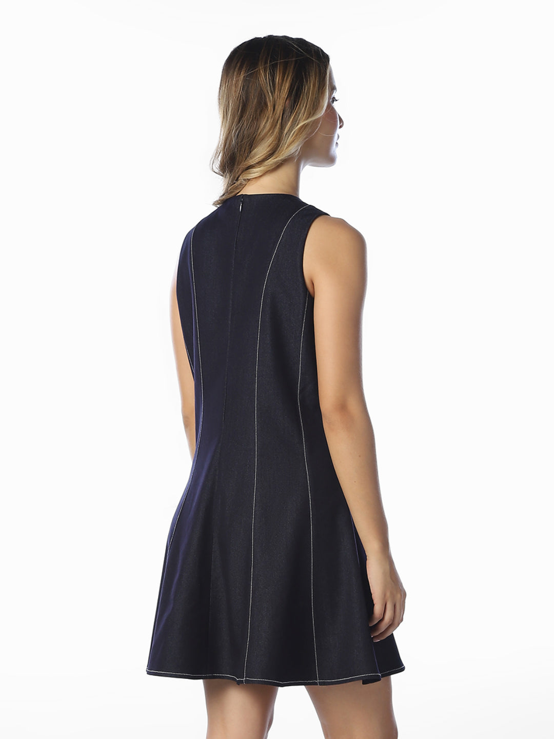 Navy Blue Fit & Flare Mini Dress