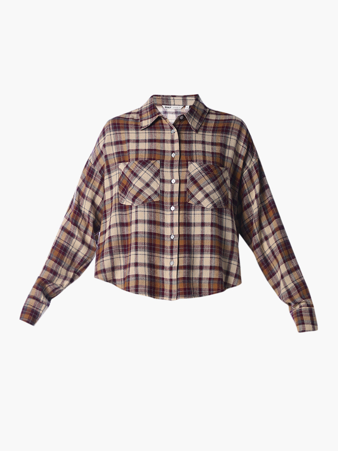 Brown Check Oversized Shirt
