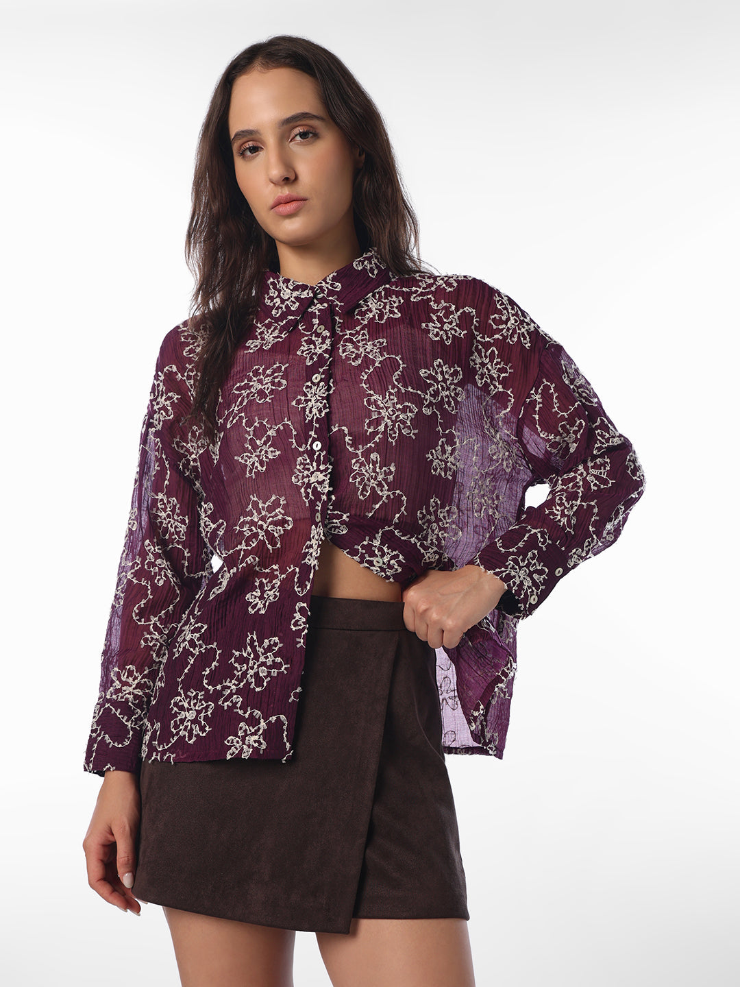 Floral Embroidered Shirt