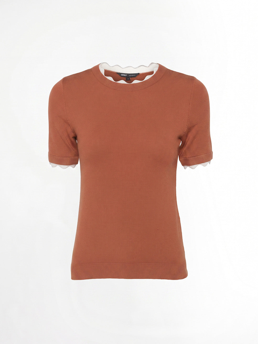 Scalloped Trim Knitted Top