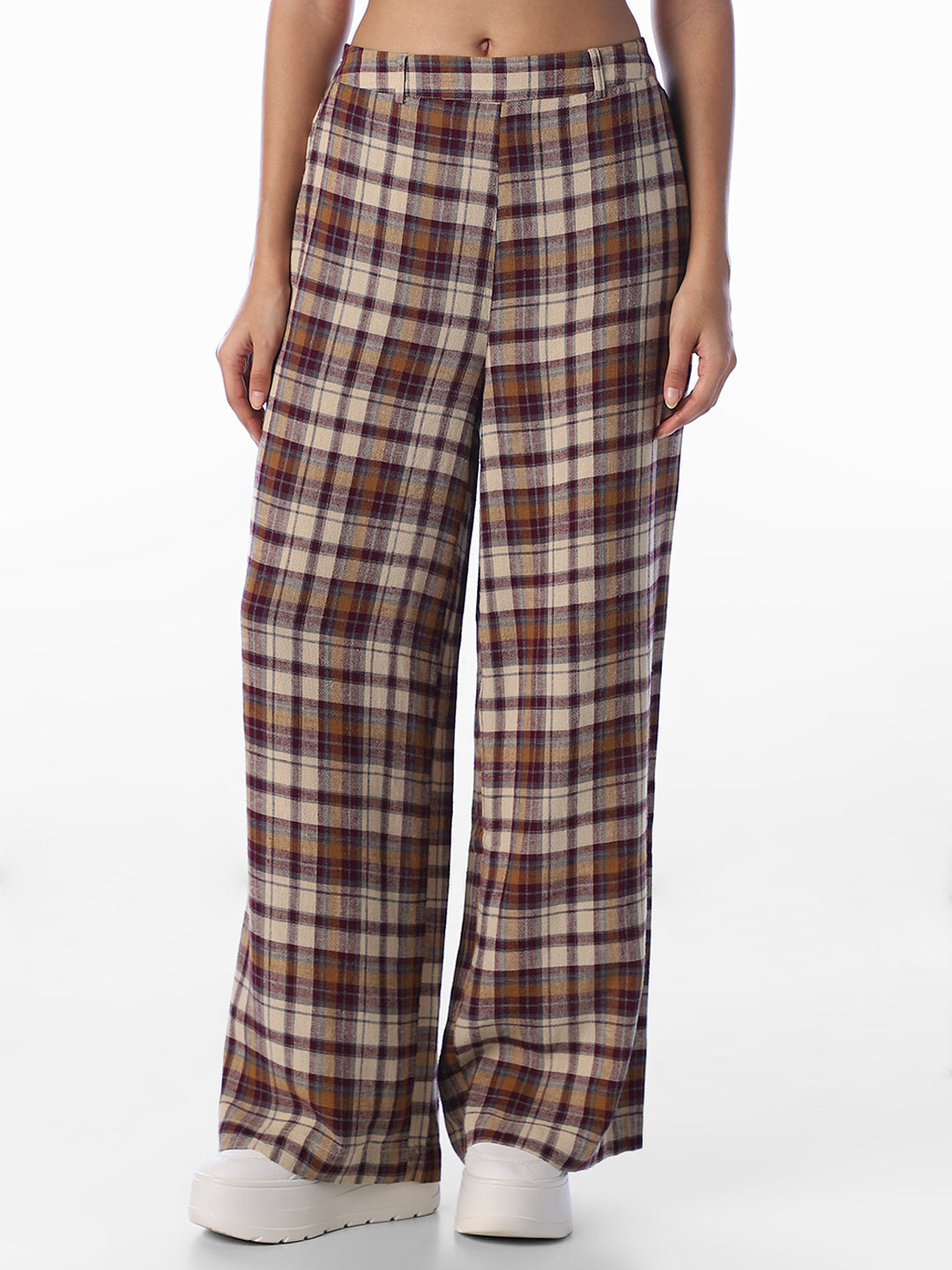 Brown Check Pants