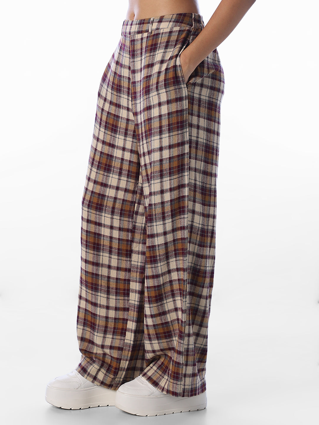 Brown Check Pants