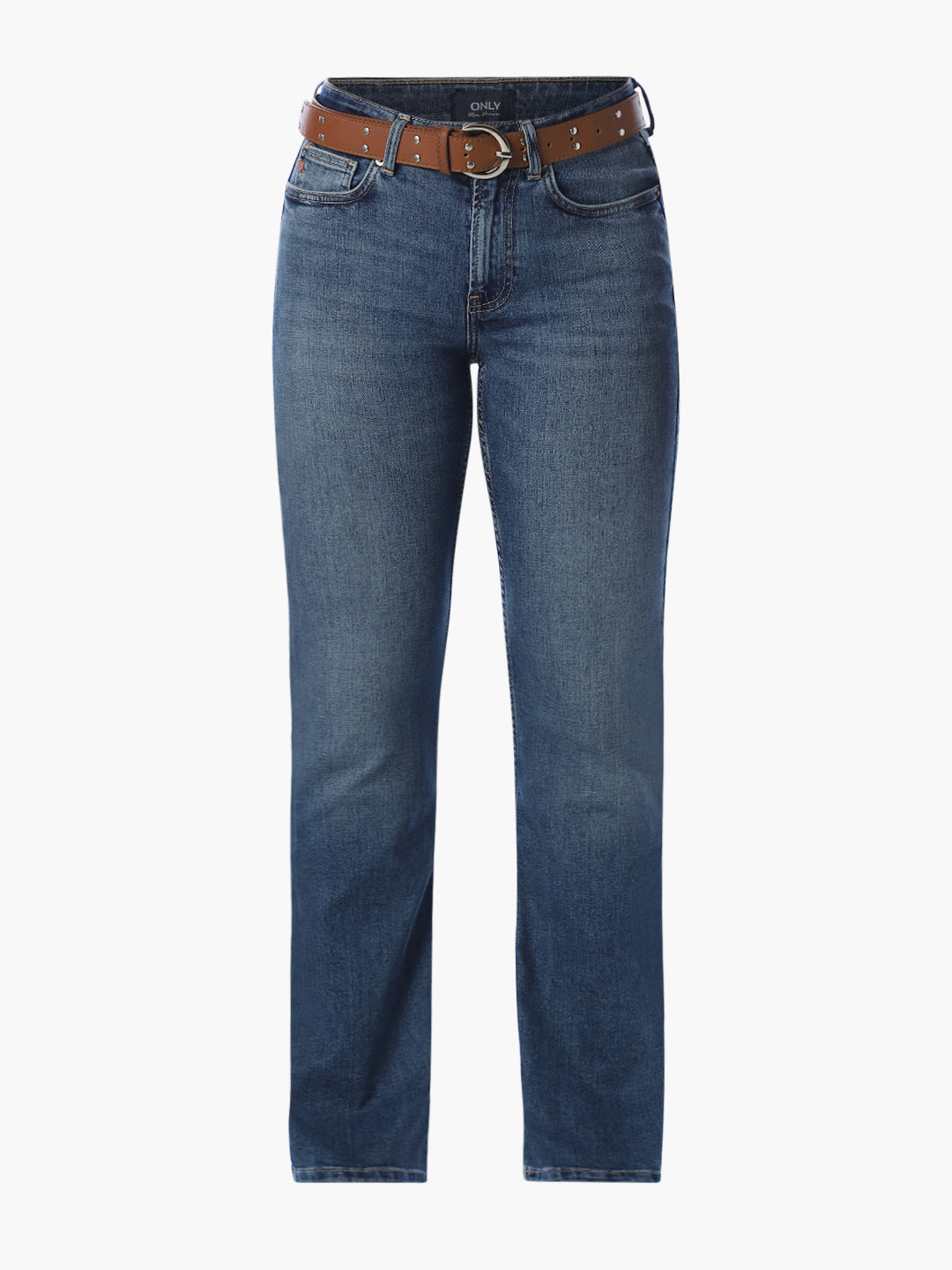 Mid Blue Wash Flared Jeans