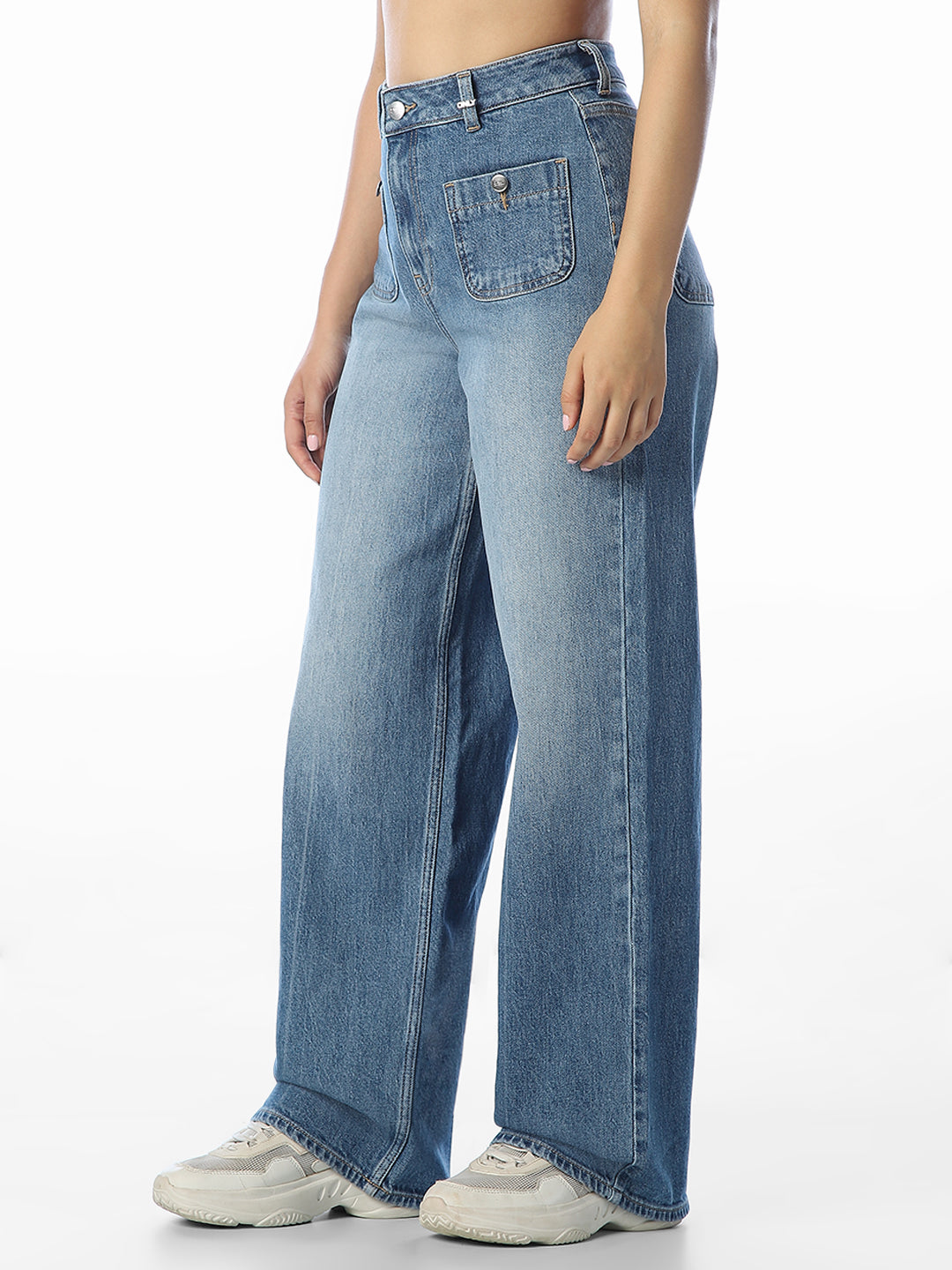 Front Pocket Wide Leg Jeans