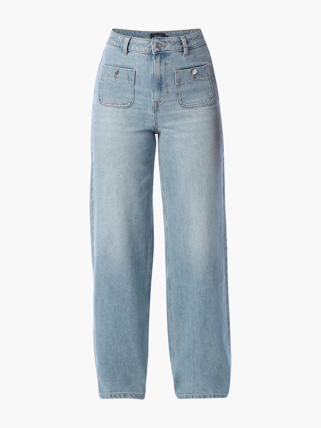 Blue High Rise Wide Leg Jeans