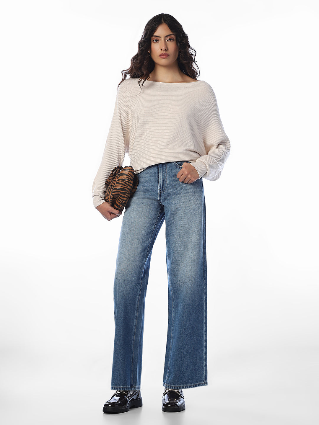 Light Blue High Rise Wide Leg Jeans