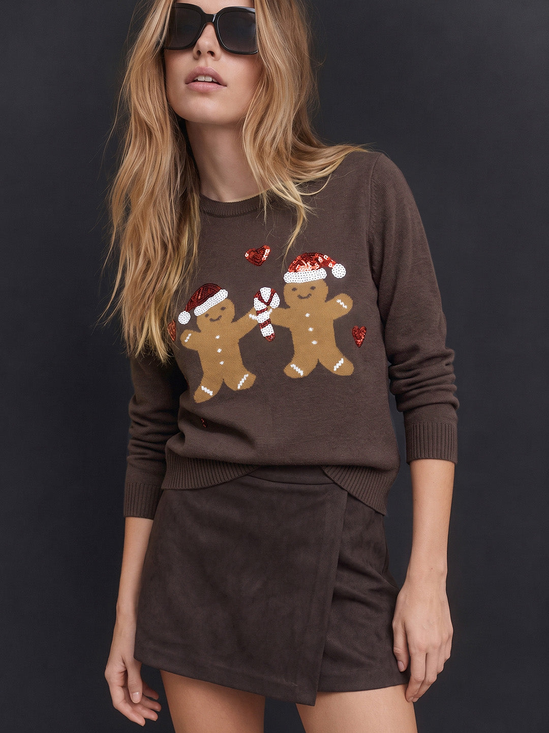 Gingerbread Sequin Detail Pullover