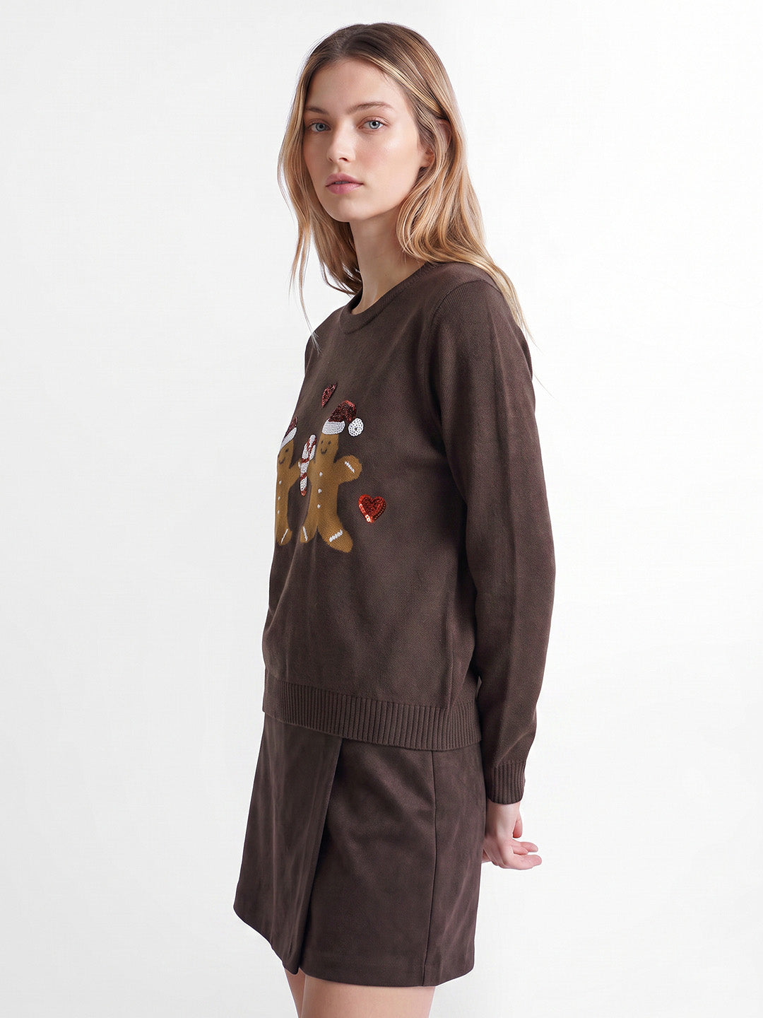 Gingerbread Sequin Detail Pullover