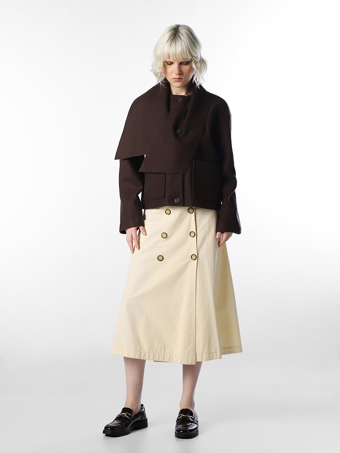 Dark Brown Scarf Jacket
