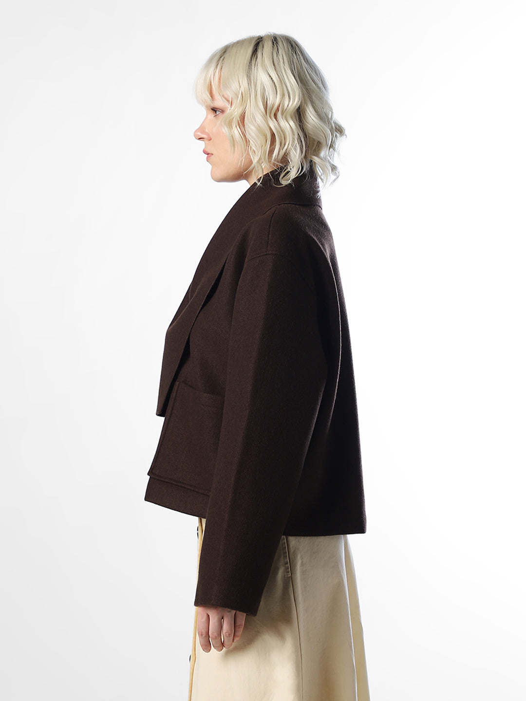 Dark Brown Scarf Jacket