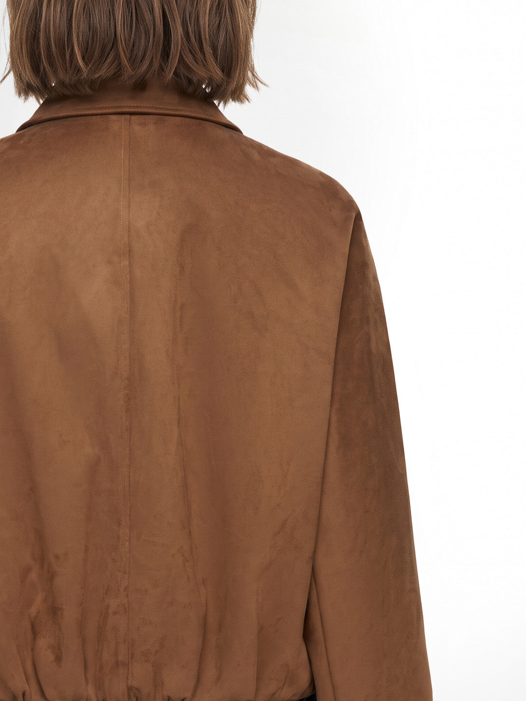 Dark Brown Faux Suede Jacket