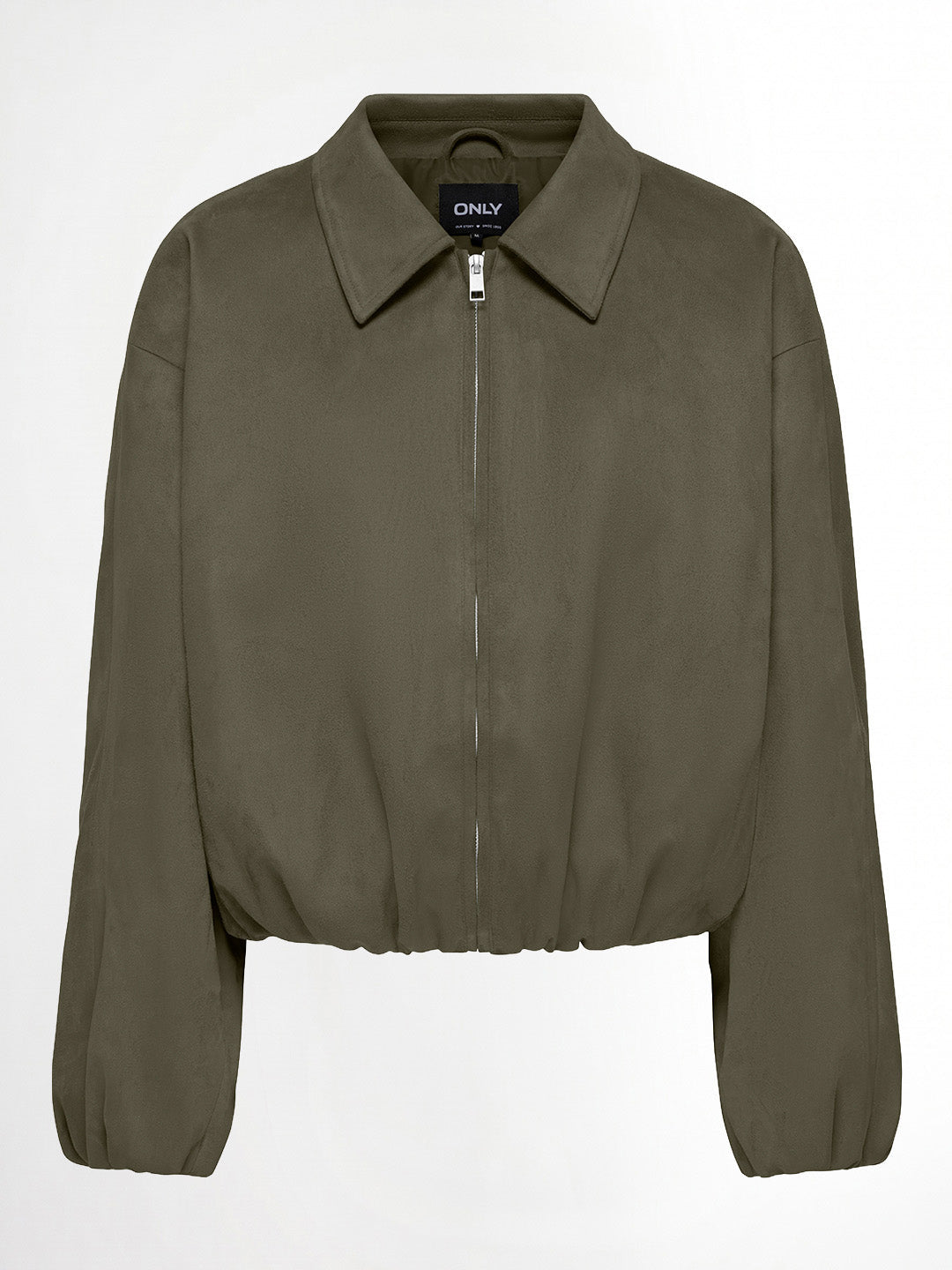 Dark Olive Faux Suede Jacket