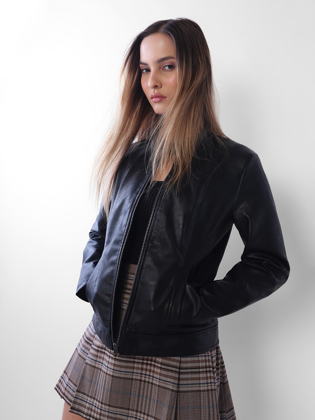 Black Faux Leather Jacket
