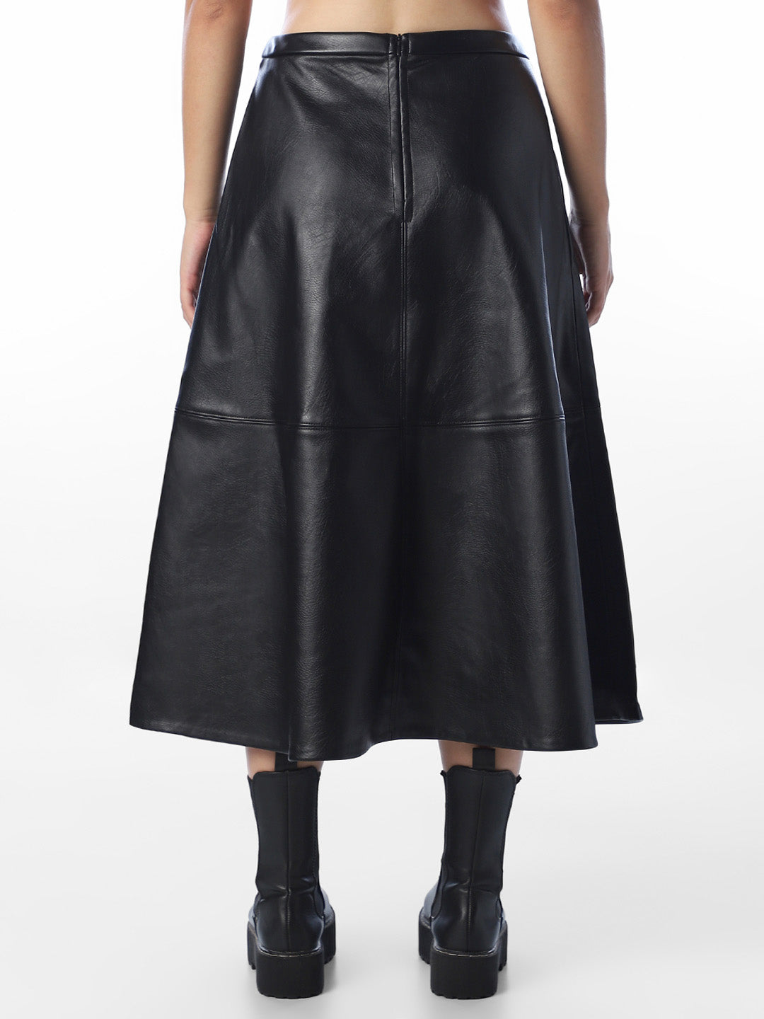 Black Faux Leather Skirt