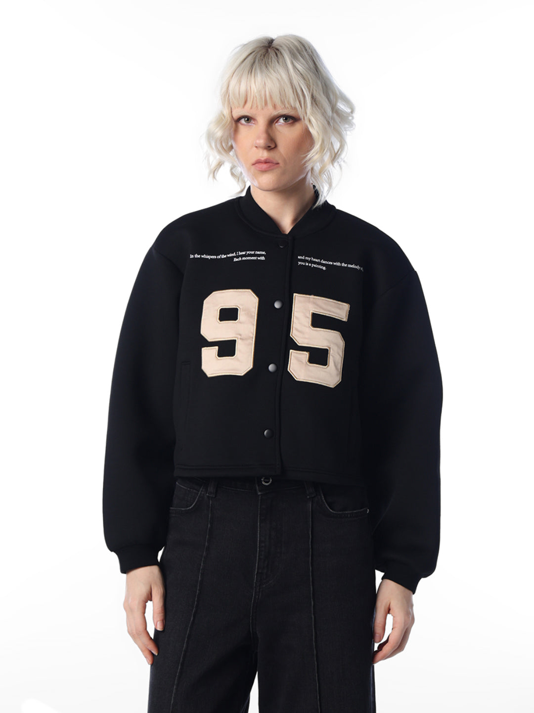 Cropped varsity jacket