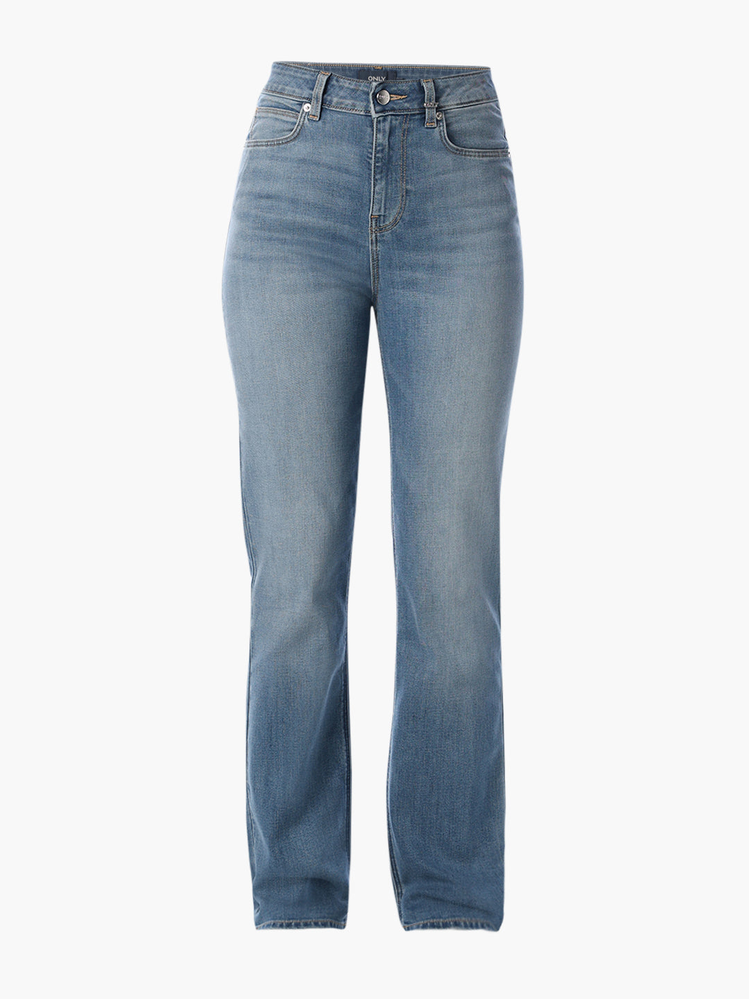 Blue High Rise Straight Fit Jeans