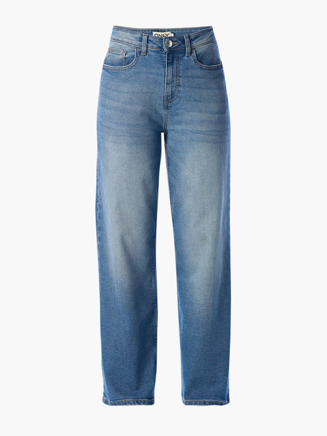 Blue High Rise Straight Jeans
