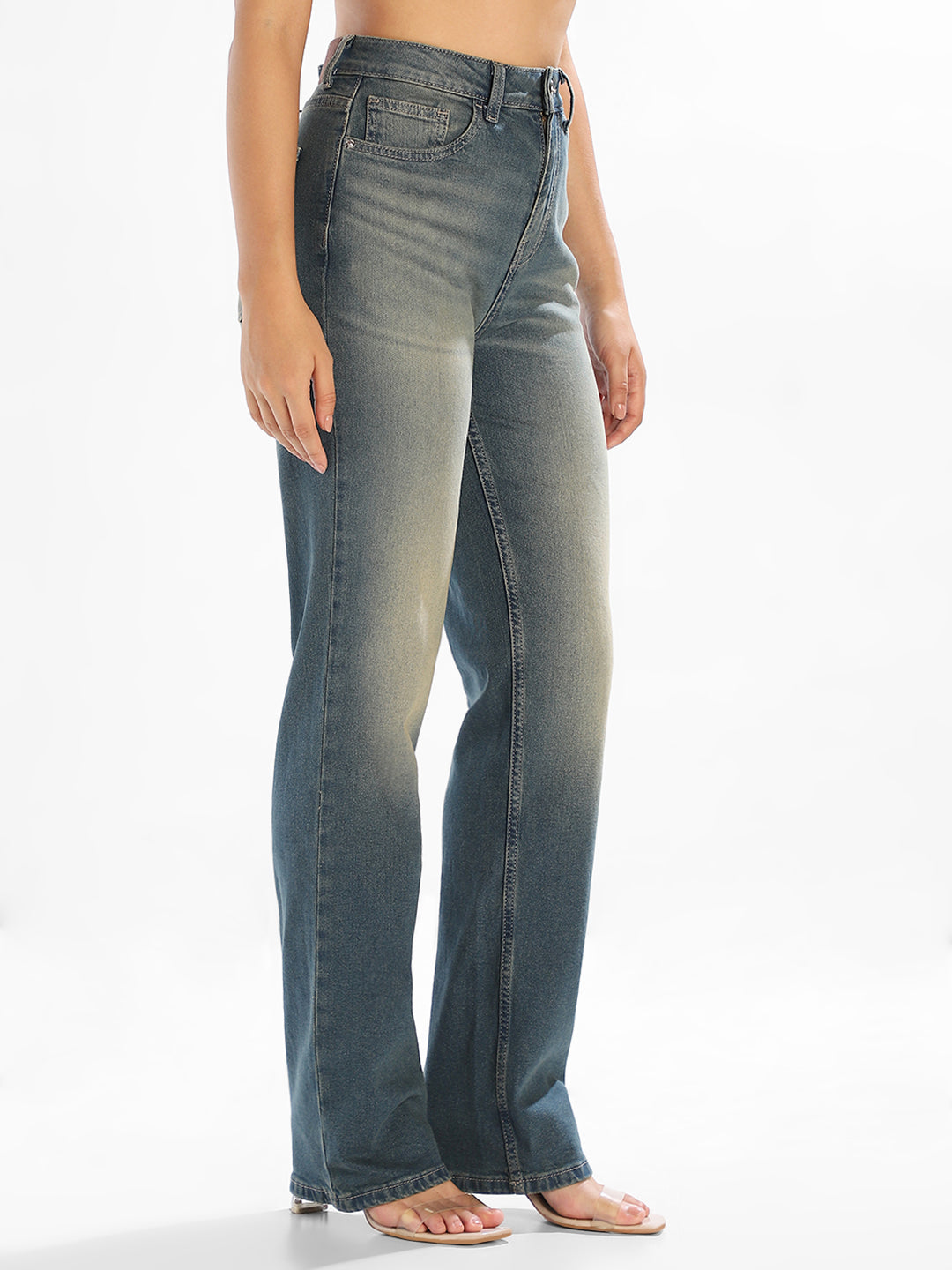 Vintage Washed Straight Fit Jeans