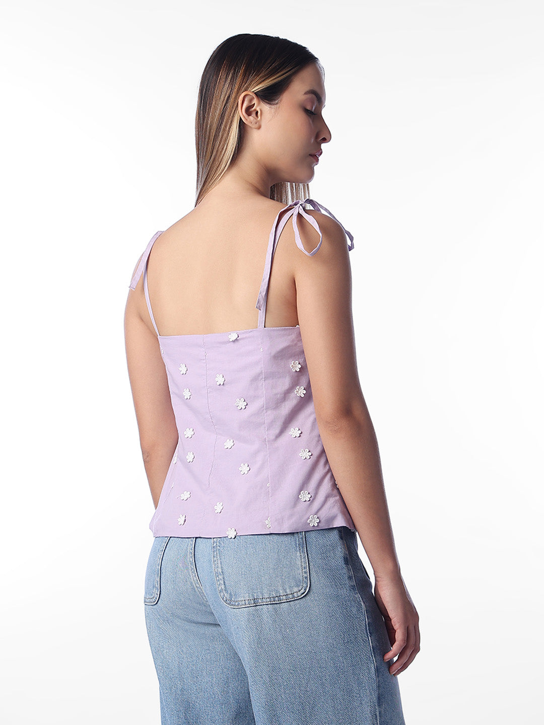 Lilac Floral Embroidered Top