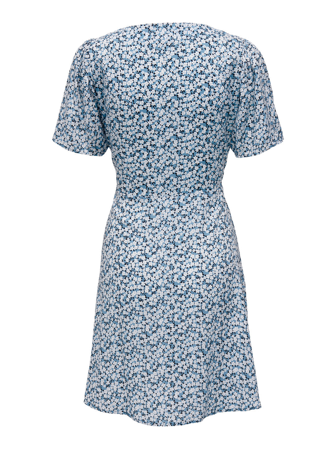 Blue Floral V-Neck Dress
