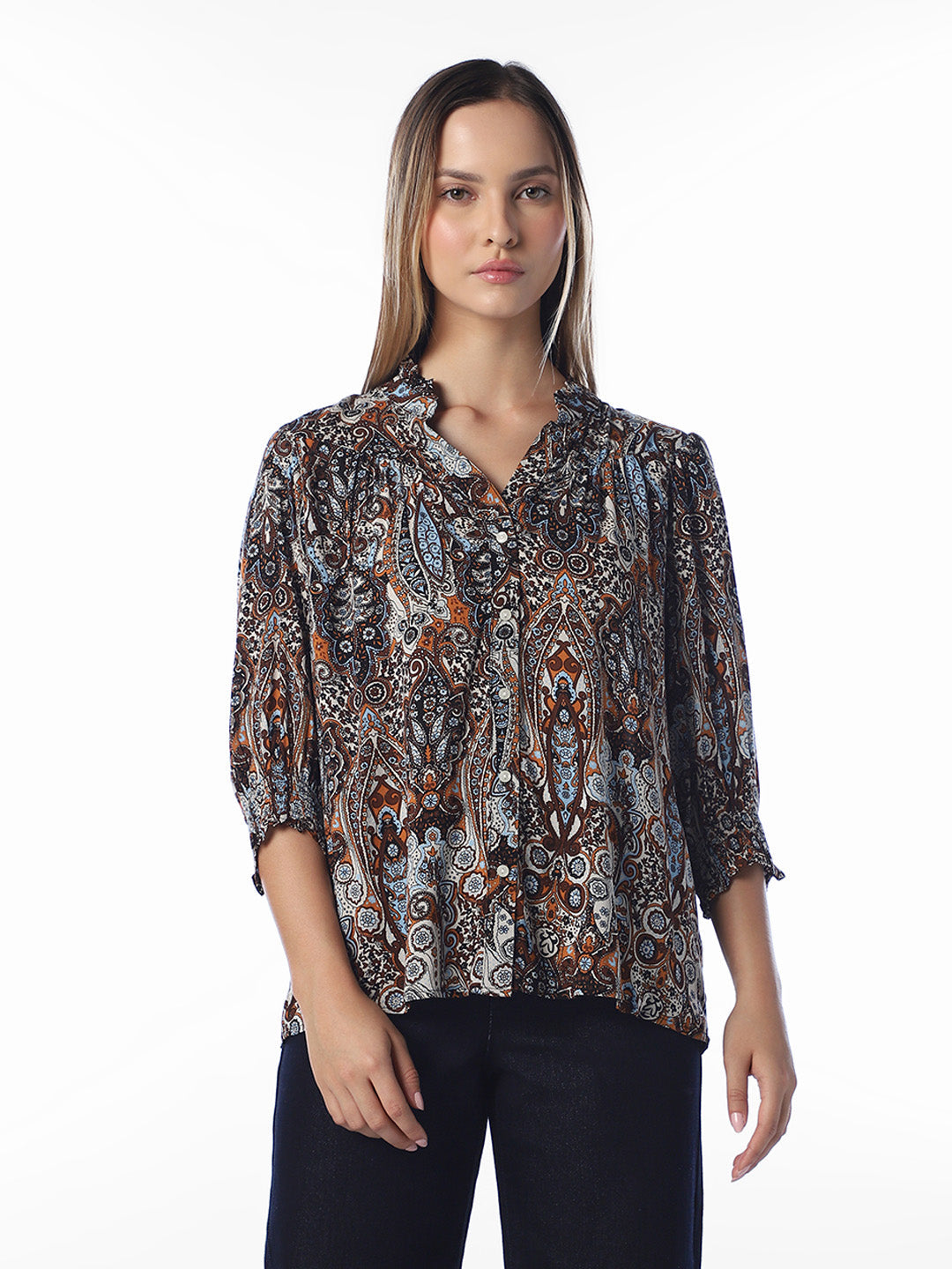 Brown Printed Shirt