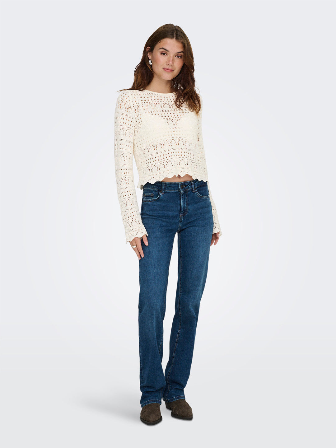 Open Knit Ivory Pullover