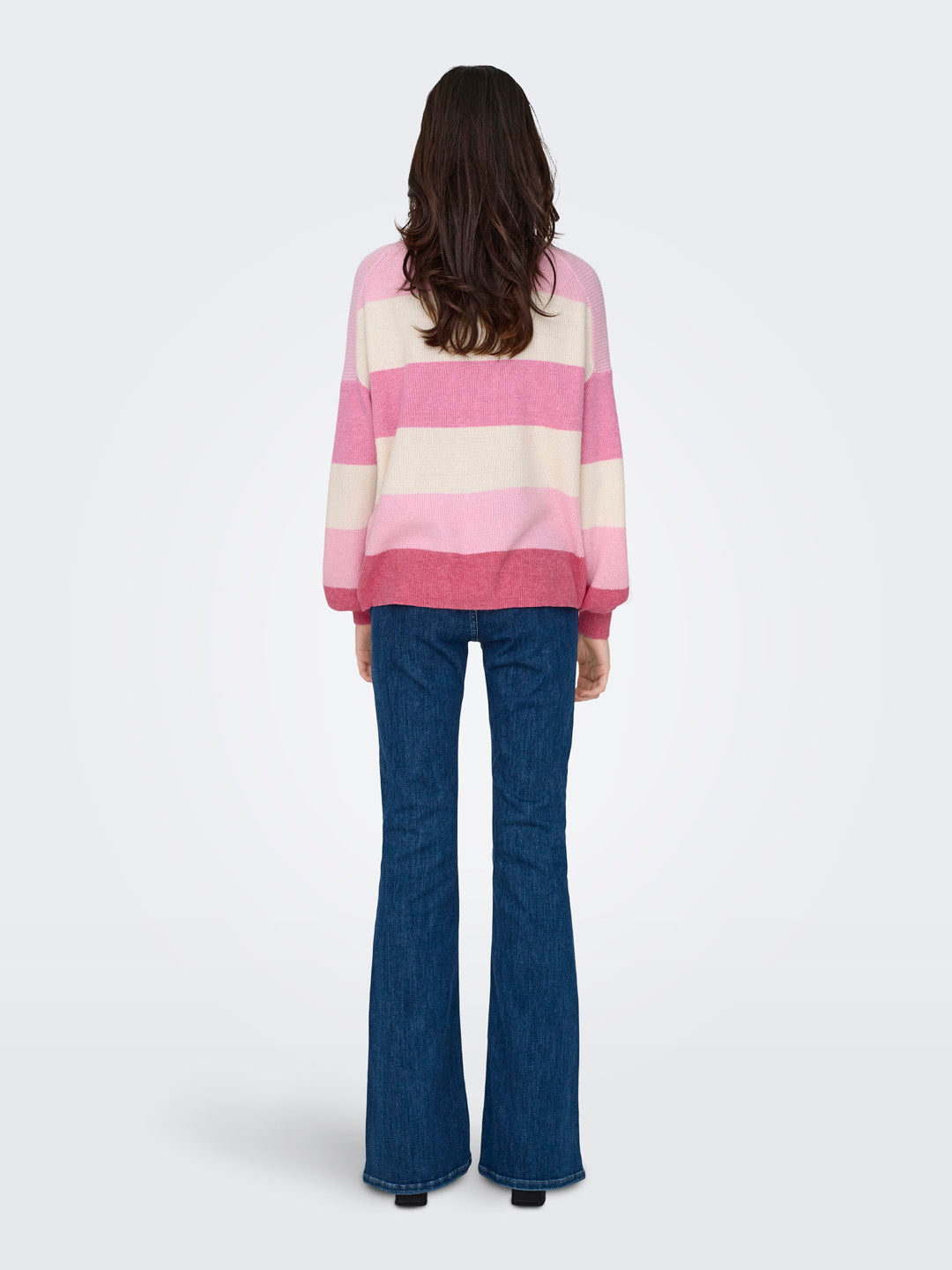 Pink Oversized Colourblocked Pullover