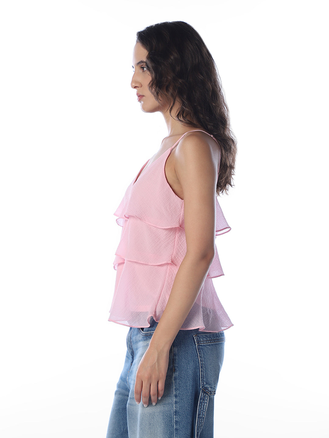 Pink Flounce Cami Top