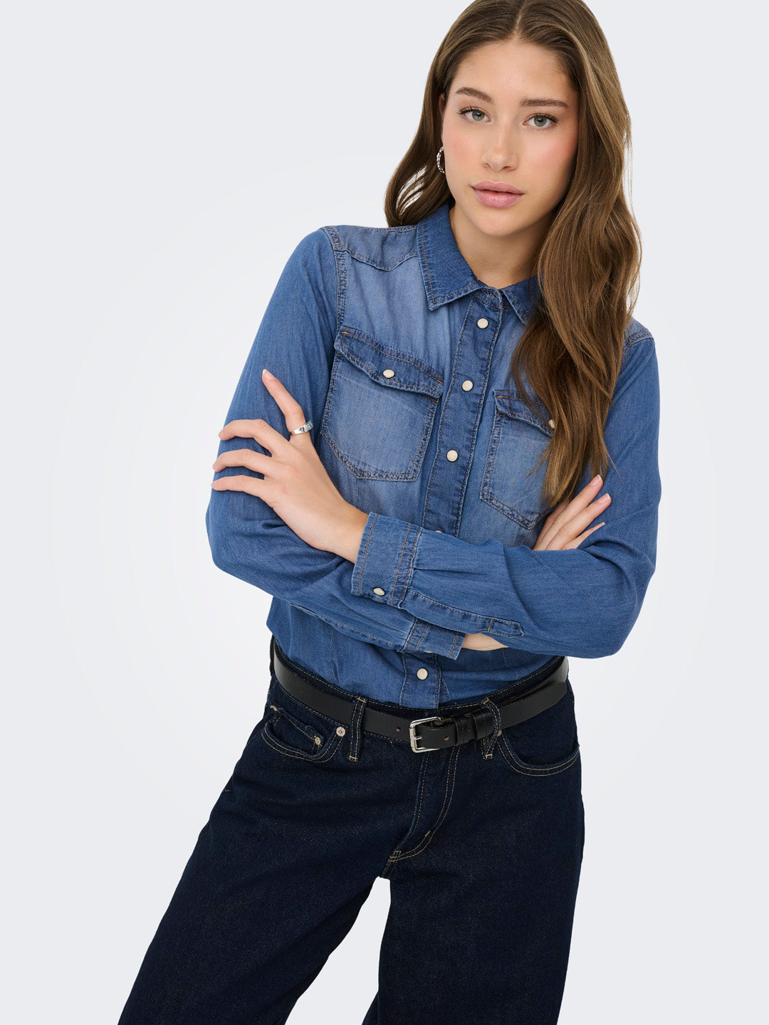 Blue Washed Denim Shirt