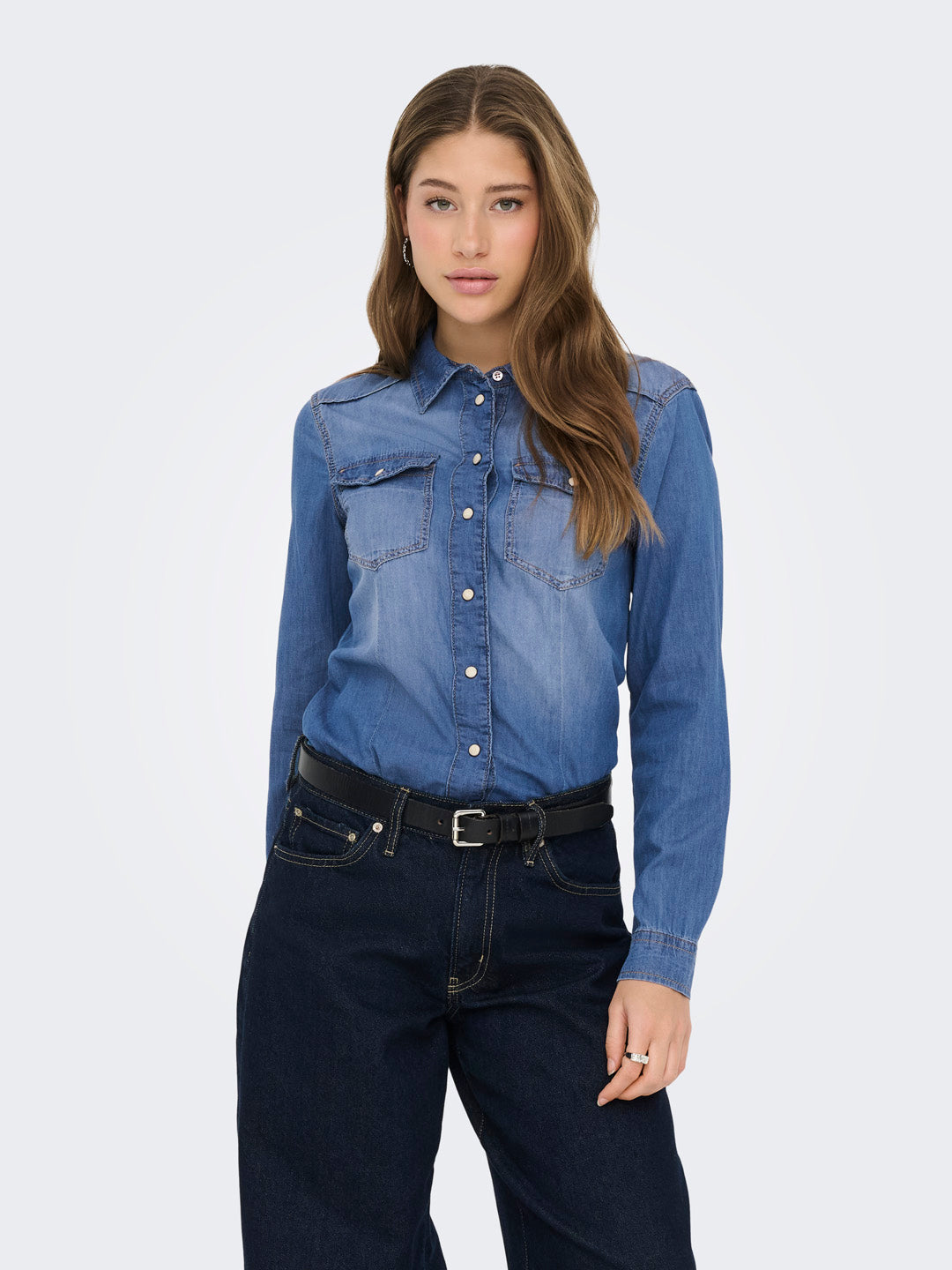 Blue Washed Denim Shirt