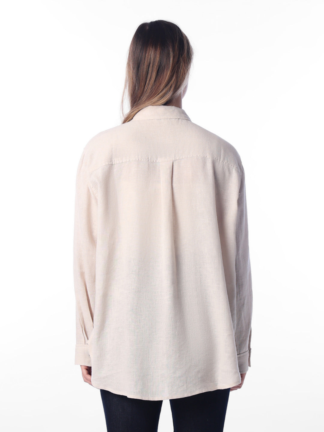 Beige Linen Blend Shirt