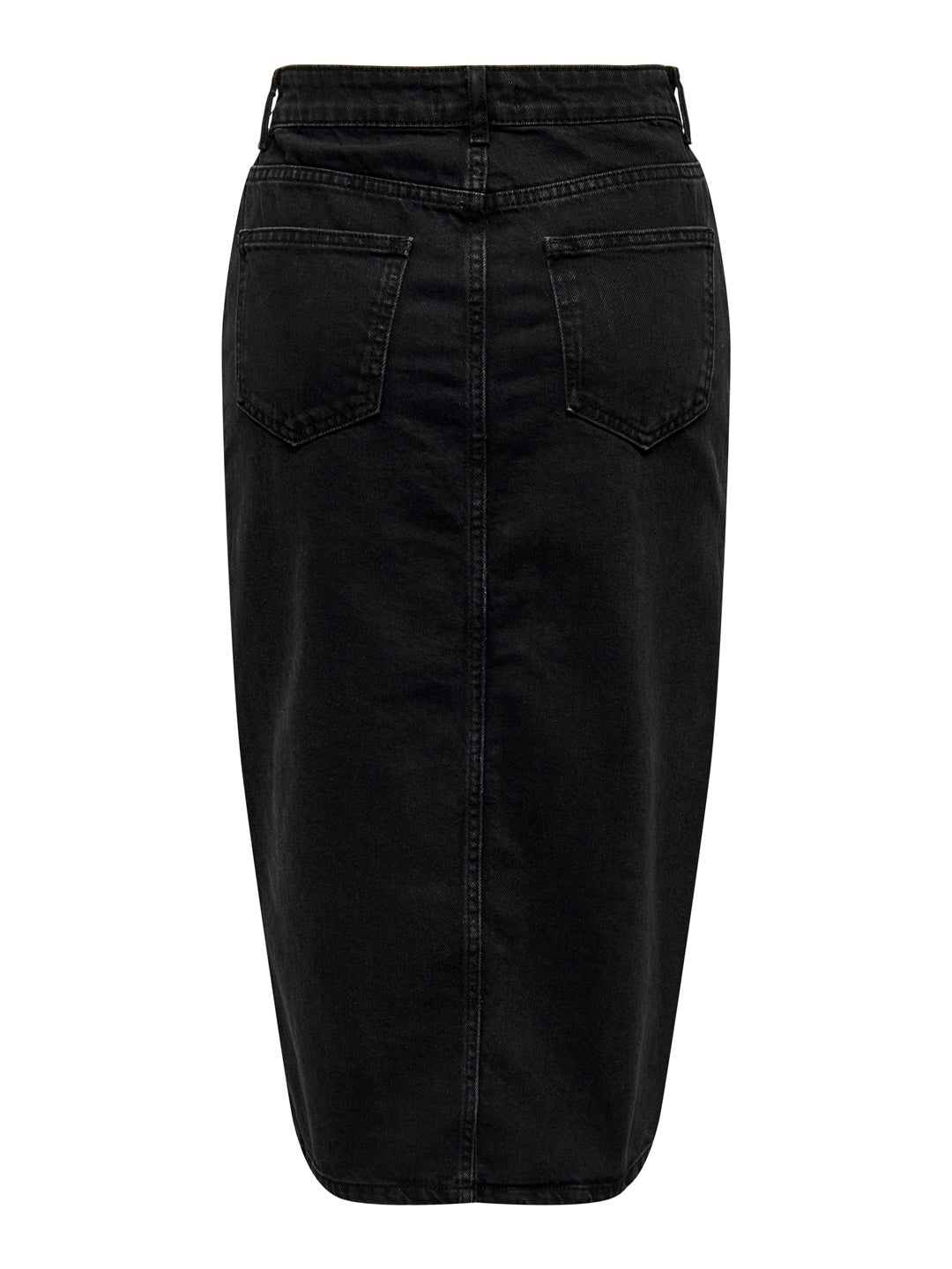 Black Washed Denim Skirt