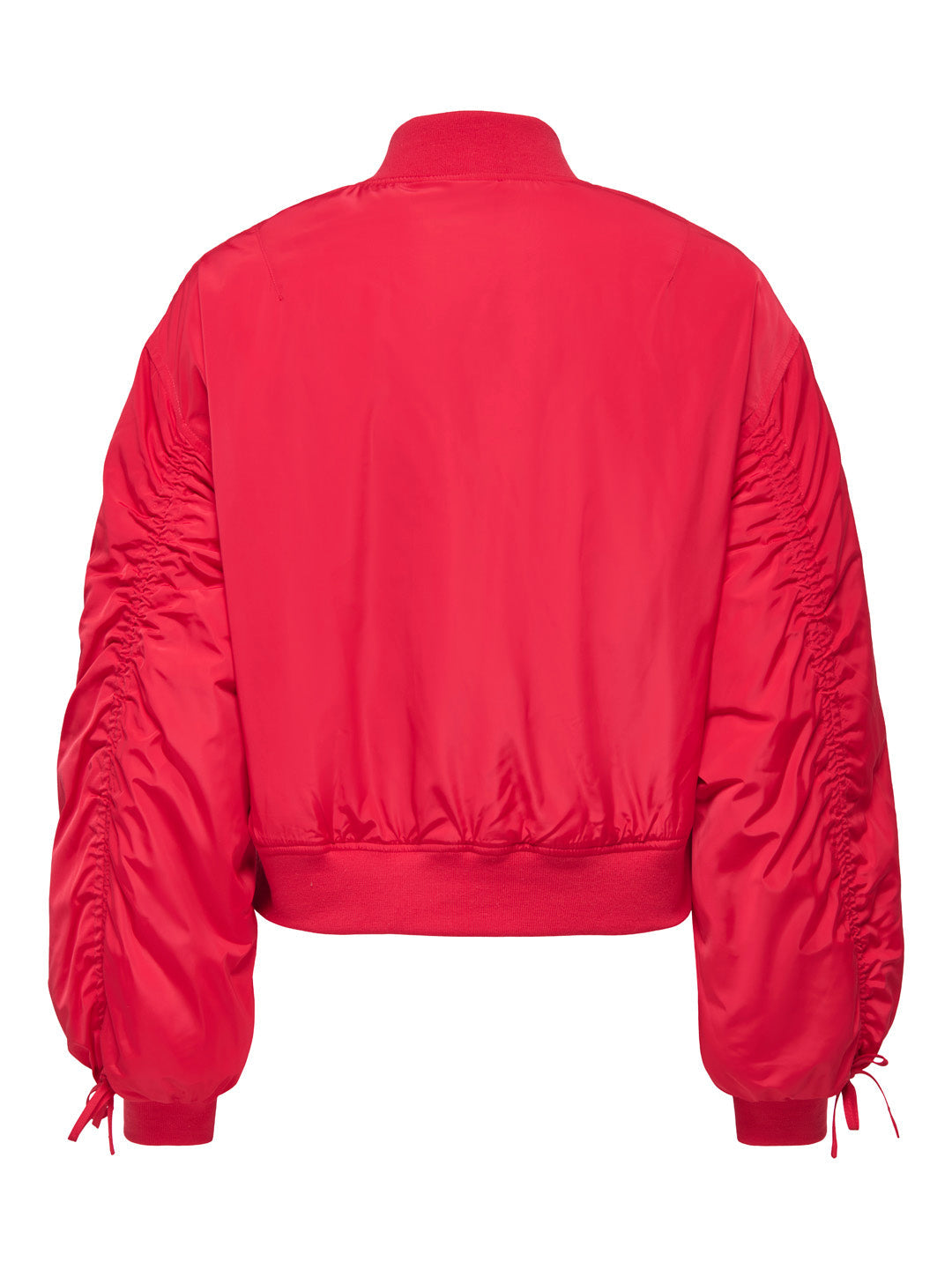 Bright Red Zip Up Bomber Jacket