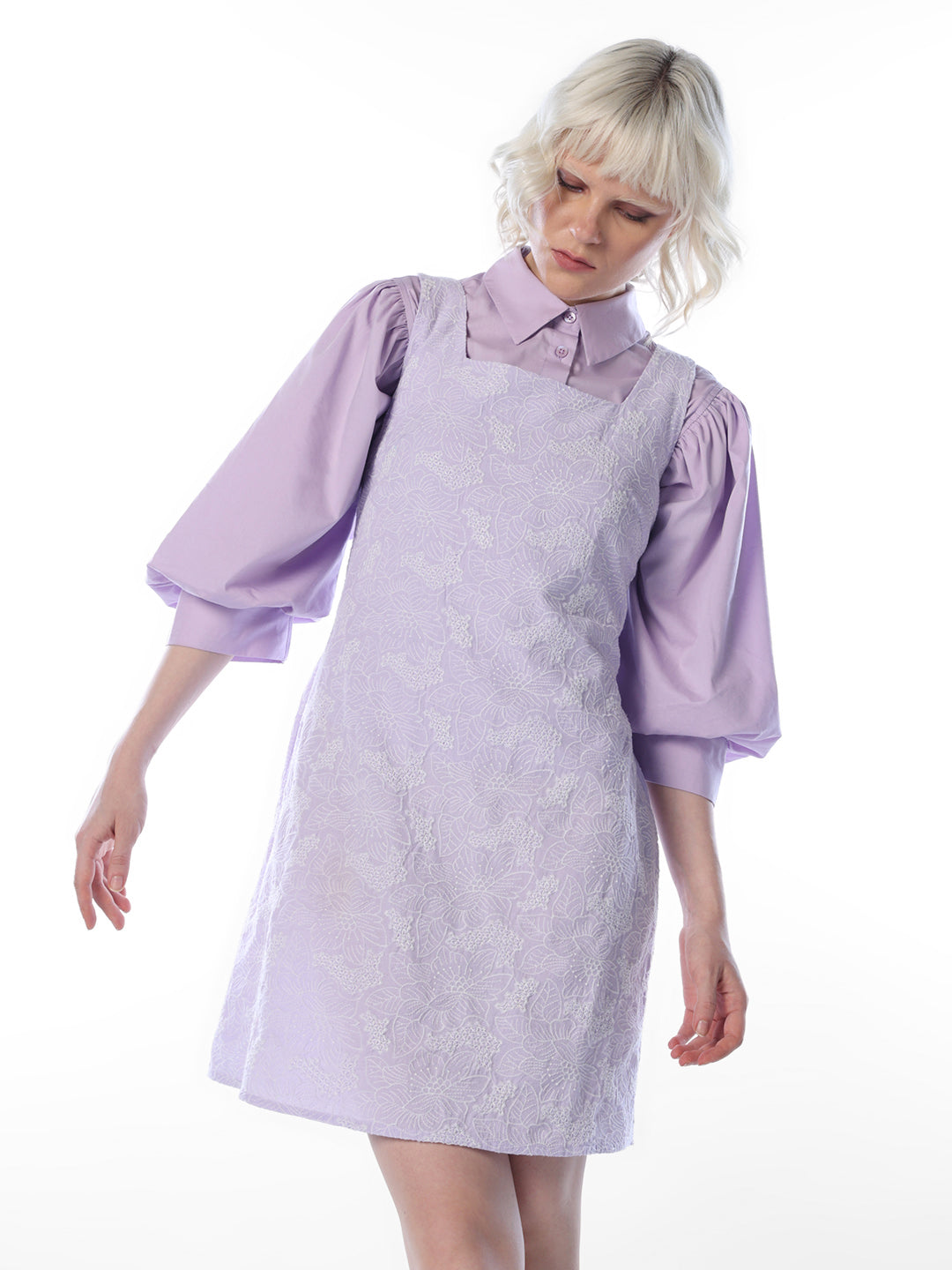 Purple Embroidered Dress