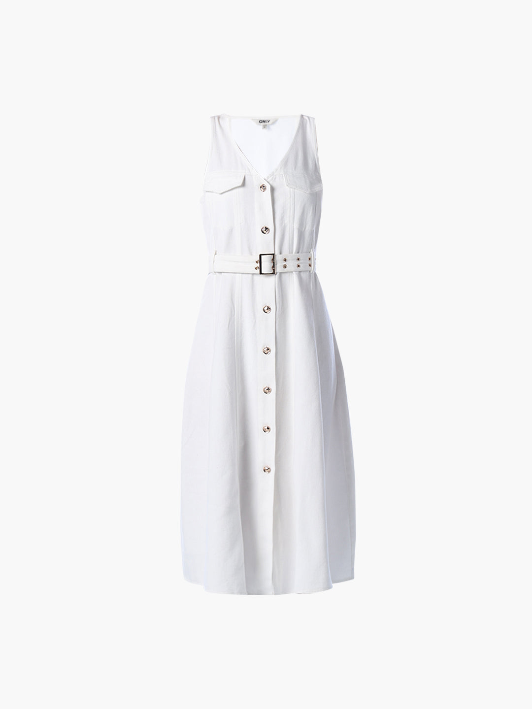 White Denim Midi Dress