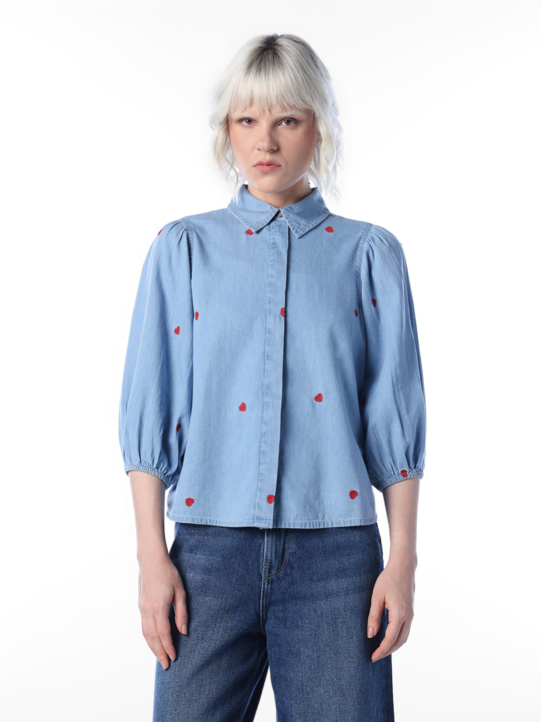 Blue Printed Cotton Shirt