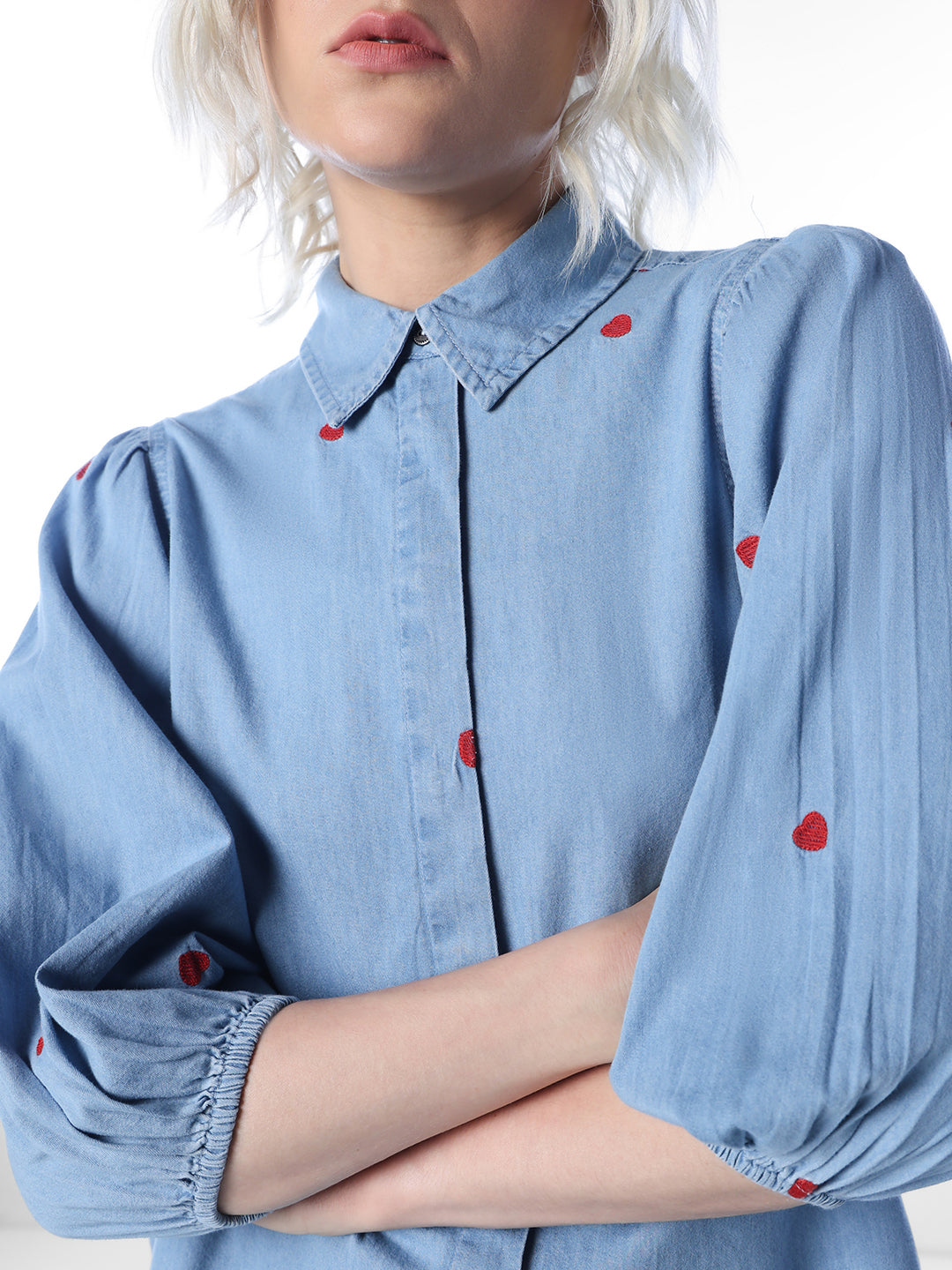 Blue Printed Cotton Shirt