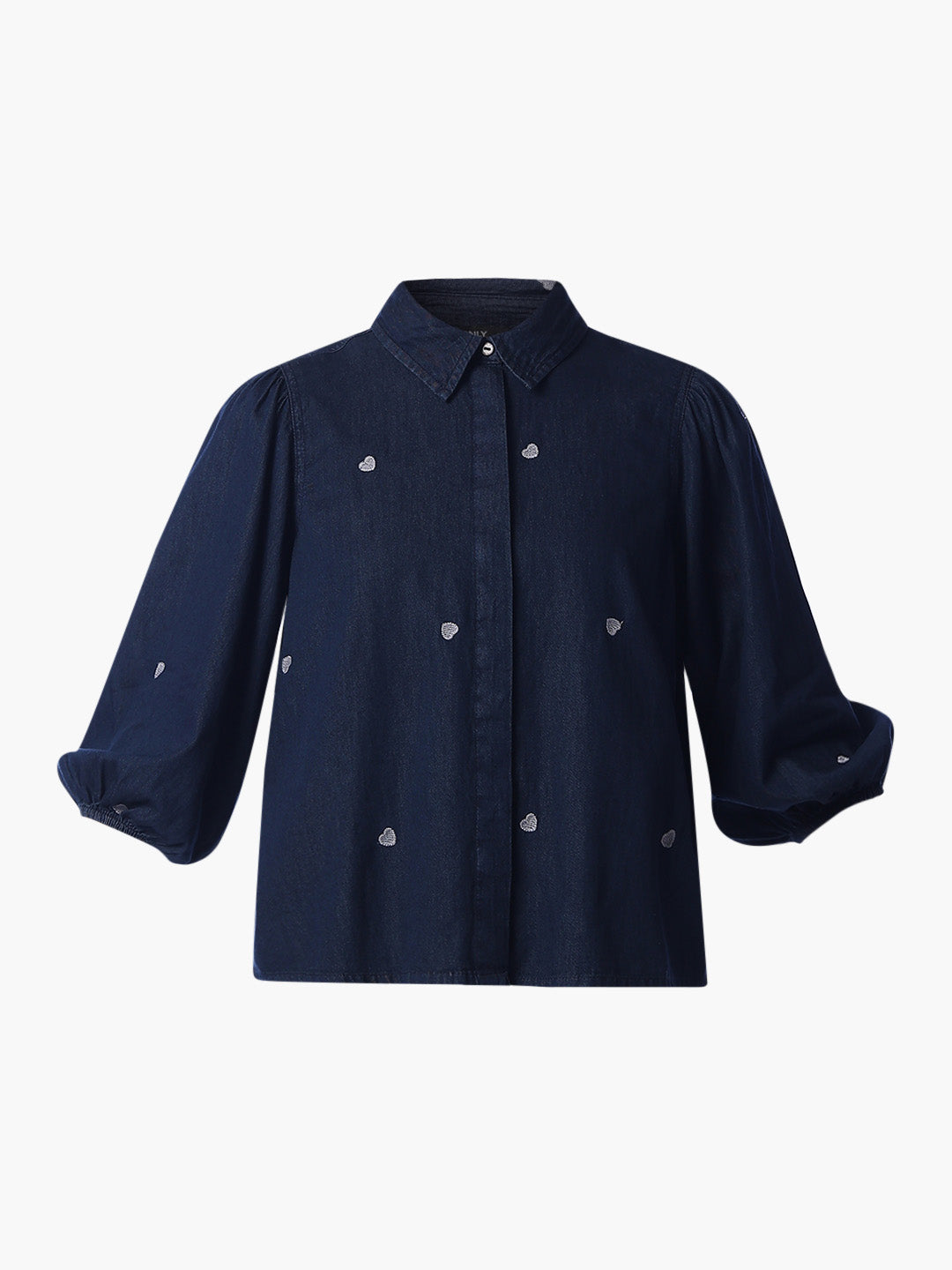 Dark Blue Embroidered Shirt