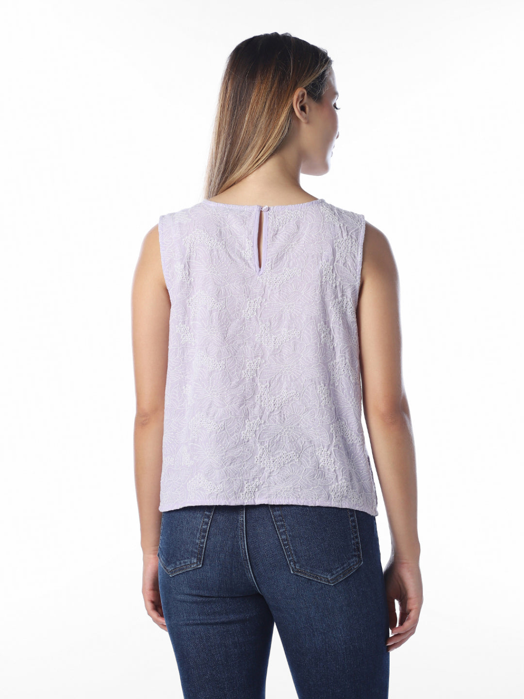 Lilac Embroidered Top