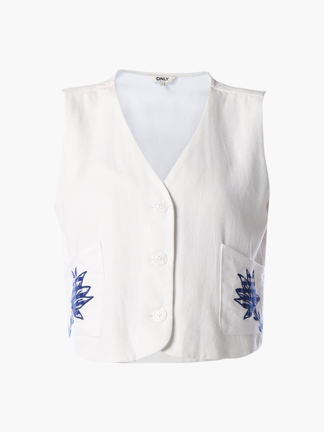 White Embroidered Cotton Top