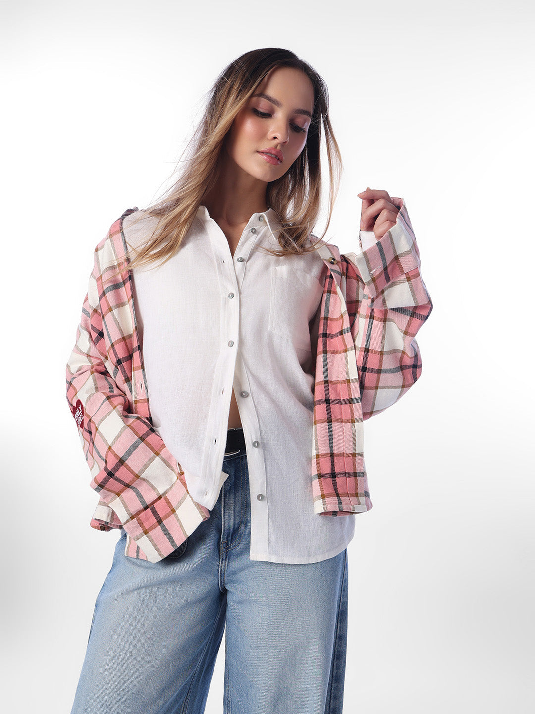 White Linen Blend Shirt