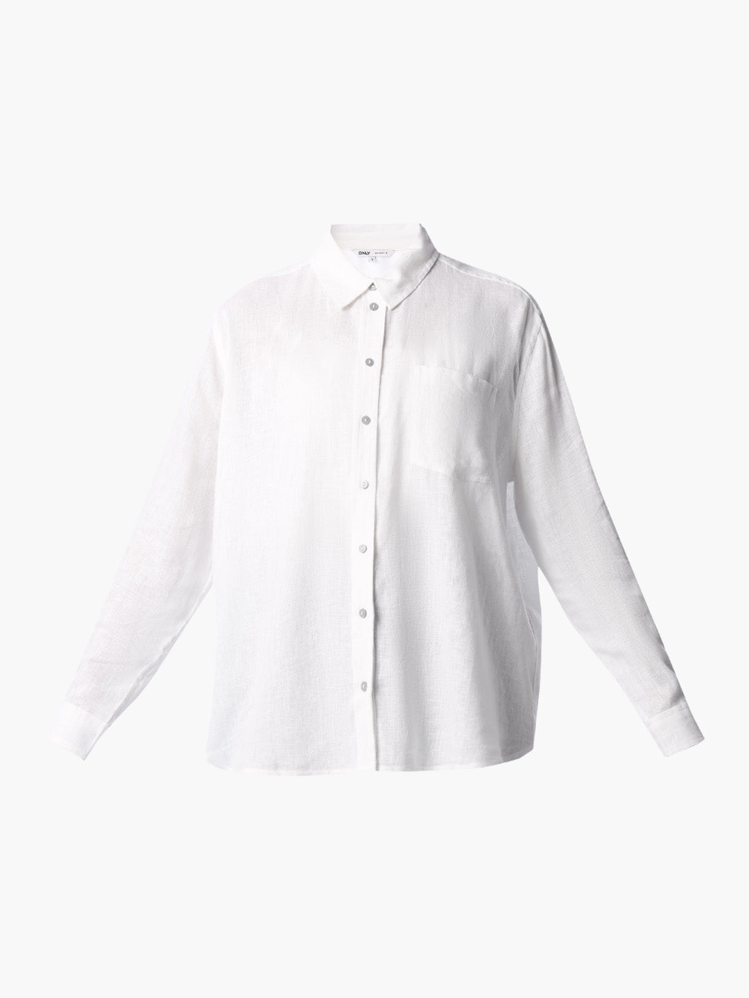 White Linen Blend Shirt