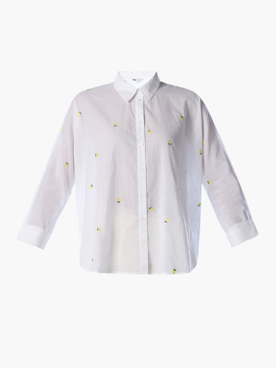 White Embroidered Oversized Shirt