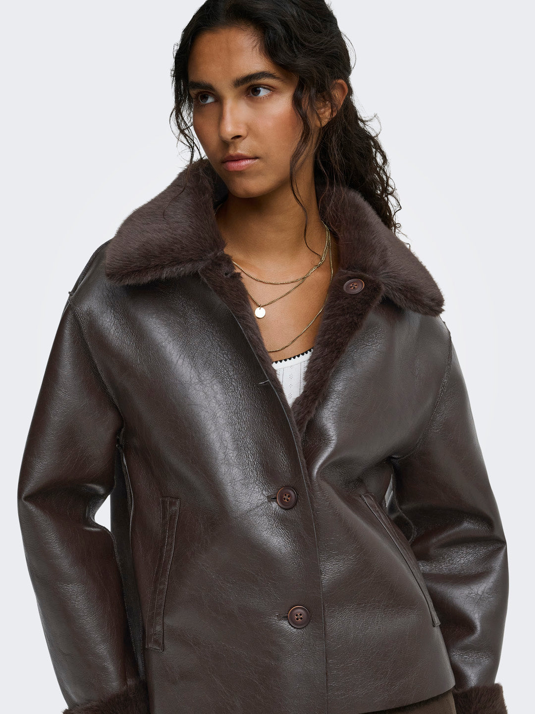 Brown Reversible Leather Jacket
