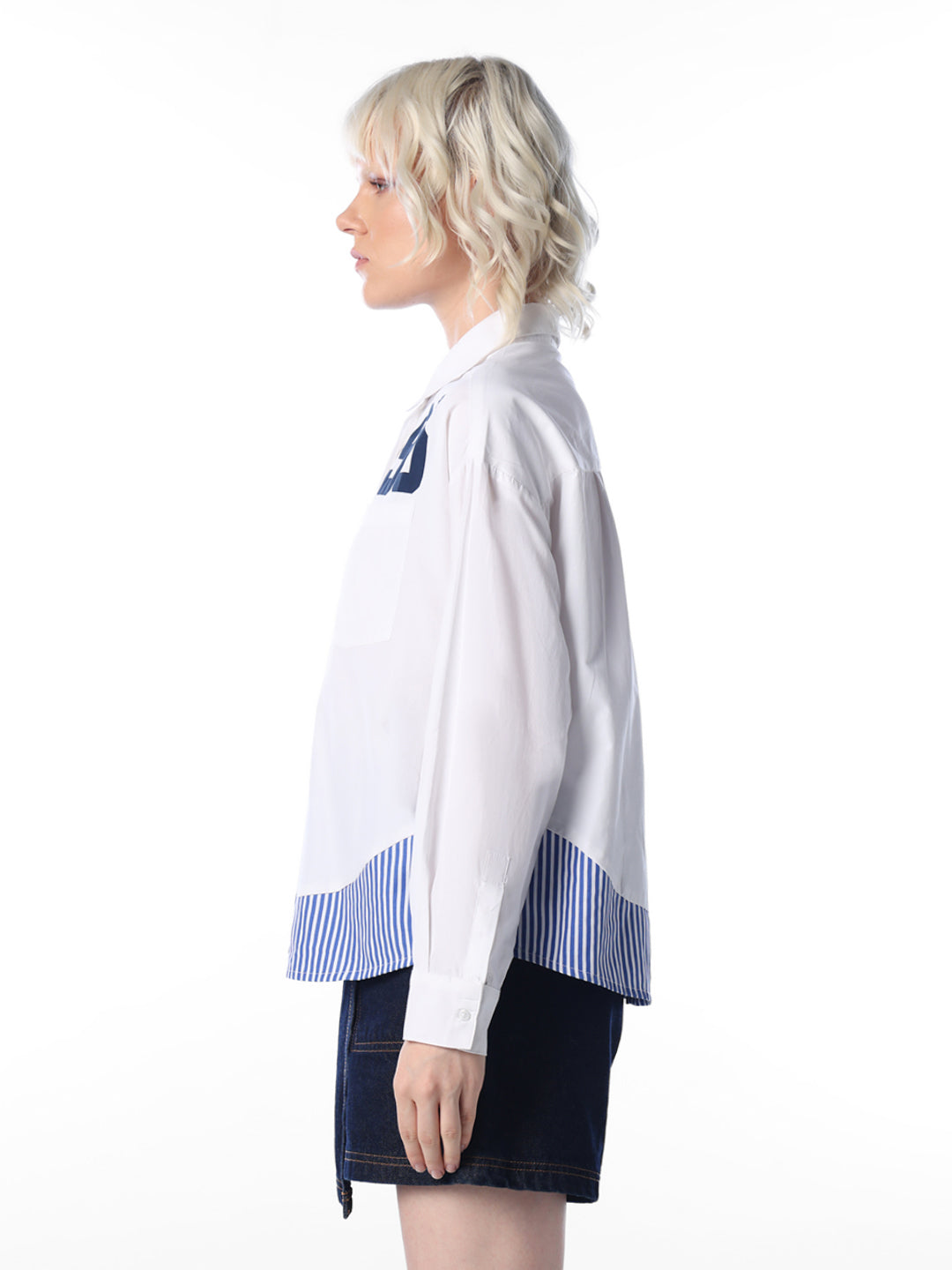 White Printed Cotton Shirt