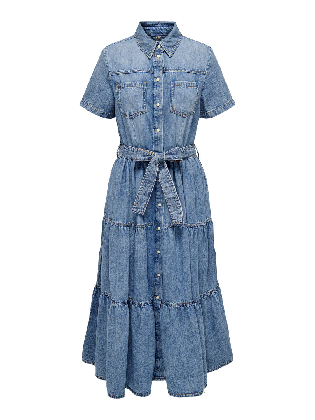 Layered Denim Shirt Dress