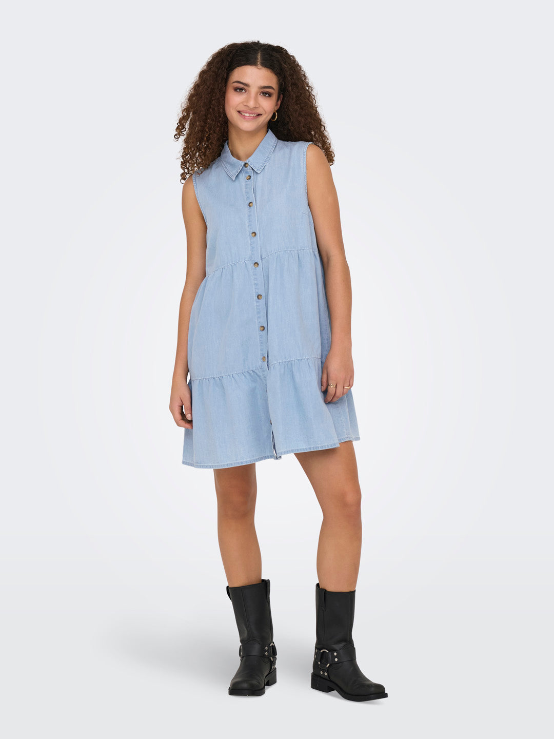 Light Blue Denim Shirt Dress